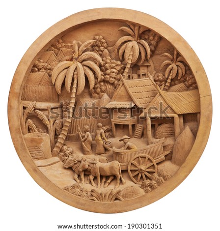 Pattern of culture carved on wood