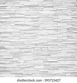 Pattern Of Decorative White Slate Stone Wall Surface