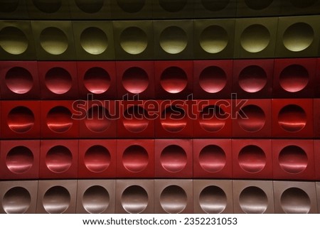 Pattern design on wall of Staromestska Station on the terminus of Prague Metro 