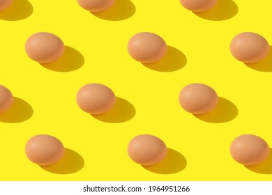 Pattern with easter egg on kraft background
