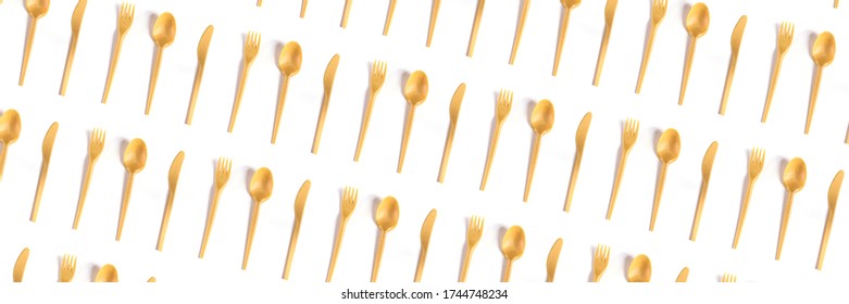 Pattern from eco friendly kitchenware isolated on the white background. Zero waste, plastic free concept. Sustainable lifestyle. Flat lay, top view.