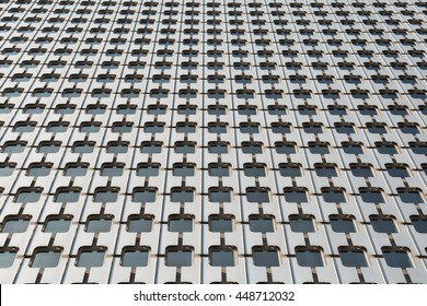 Pattern of the facade of a modern office building from steel and glass