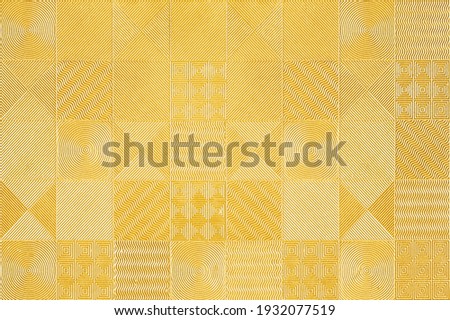 Pattern of gold tiles texture background