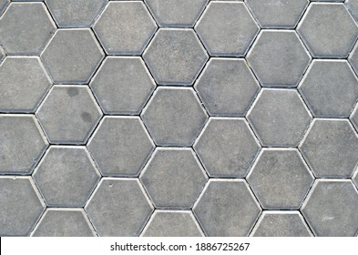 Pattern of Hexagonal Concrete Paving Stones 