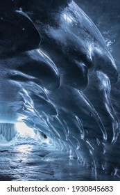 Pattern of Ice cave wall at the Glacier 3000 on the Swiss alps , Col du Pillon, Canton Waadt, Switzerland
