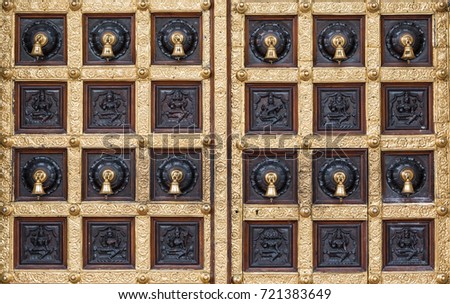 Pattern of India temple's door in Singapore 