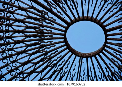 Pattern Of Iron Dome Against The Sky In The Garden