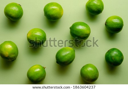 Pattern from lime on the green background.