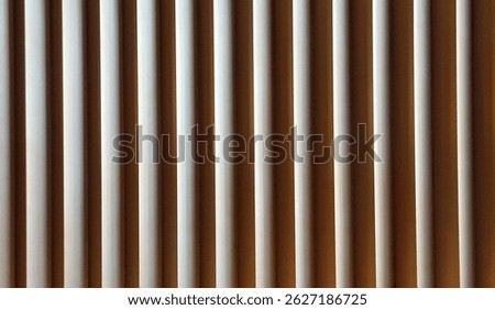 Pattern line of white plastic curtain. Abstract, striped and background or wall.