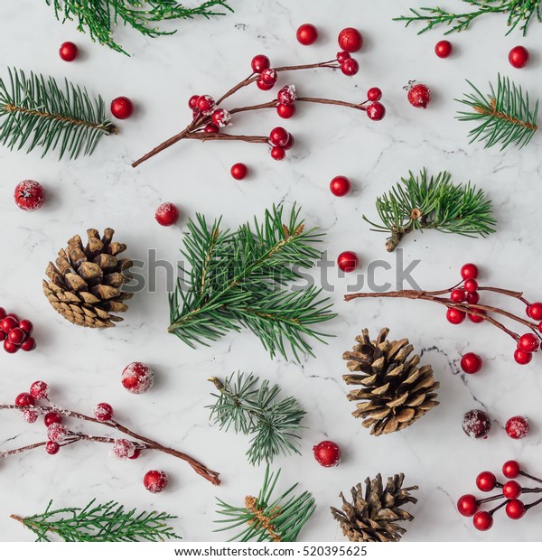 Pattern Made Christmas Tree Branches Pine Stock Photo 520395625 ...