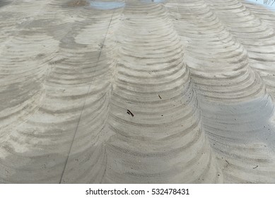 The Pattern On The Concrete Floor.Resulting From The Polishing Machine.