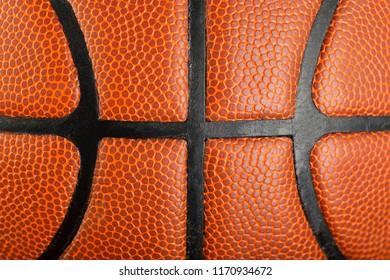 Pattern Of Orange Leather Textured Basketball Background