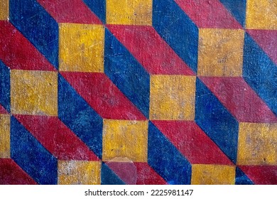 A pattern painted on the wall at the San Xavier del Bac Chruch in Tucson, Arizona