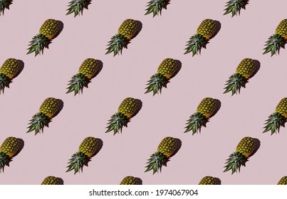 Pattern of pineapple on purple background