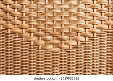 Pattern of rattan furniture close-up. Wooden wicker background. Selective focus - Powered by Shutterstock