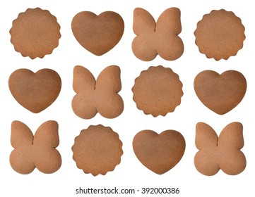 Pattern - Shaped Ginger Breads - Butterfly, Heart, Circle