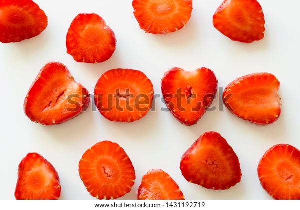 Pattern Sliced Strawberries Decorative Element Original Stock