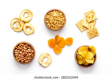 Pattern Of Snacks Mix Top View - Nuts And Dried Fruits