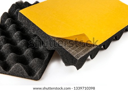 The pattern of the soundproof panel of polyurethane foam. Acoustic foam wall. 
