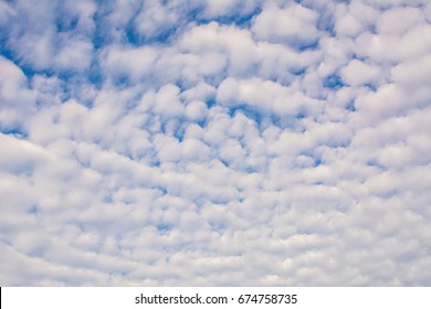 Pattern And  Texture Of Stratus Cloud  And Blue Sky 