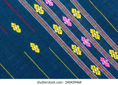 pattern of Thai hand made fabric , fabric background.