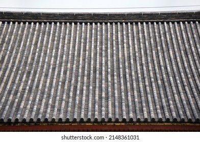 Pattern of tiles on the Japanese style temple roof