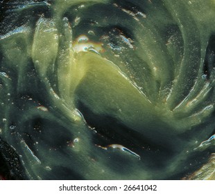 The pattern of a viscous liquid movement.
