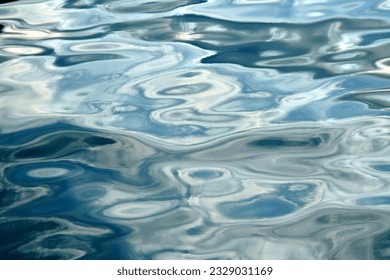 The pattern of waves on the surface of the sea.