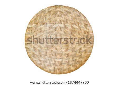 Pattern of weave of the reed mat isolated on white background with clipping path