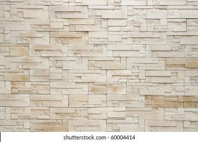 Pattern Of White Modern Stone Brick Wall Surfaced