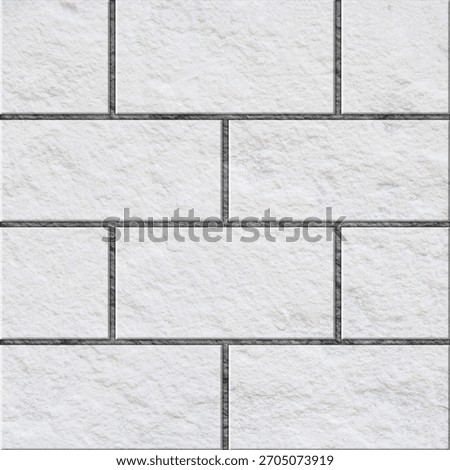 A pattern of white rectangular bricks with dark gray grout lines.