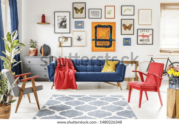 Patterned Carpet Colorful Living Room Interior Stock Photo Edit Now 1480226348
