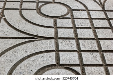 Patterned ground on the pavement in the community Bangkok.