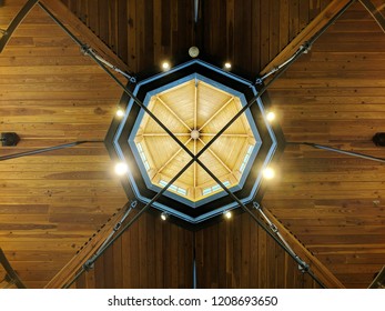 patterned overhead ceiling