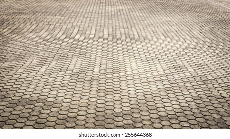 Patterned Paving Tiles, Cement Brick Floor Background