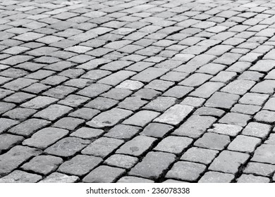 patterned paving tiles of street square