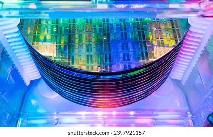 patterned silicon wafers in a universal pod. Electronic circuit designs have been built onto the wafers using micromaching including photolithography