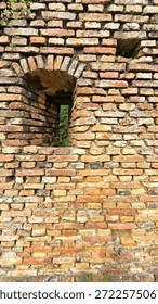 patterns image of ancient brick cobblestone texture.
