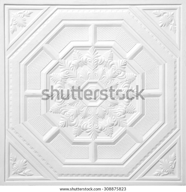 Patterns On Ceiling Gypsum Sheets White Stock Photo Edit Now