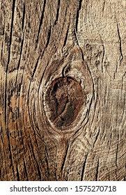 Patterns In A Plank Of Wood In An Old Outdoor Redwood Fence 