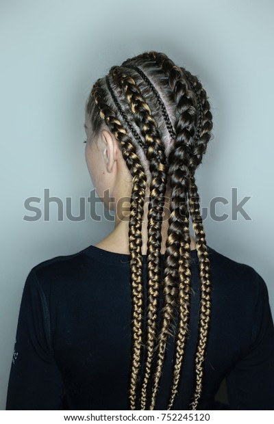 Patterns Thin Thick Braids Creative Hairdo Stock Photo Edit Now