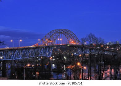 Pattullo Bridge At Twilight