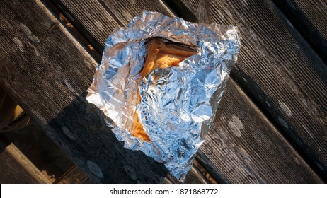 Patty Unwrapped On A Picnic Table