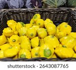 Pattypan squash or button squash. The photo taken on April 13, 2025 from Tom