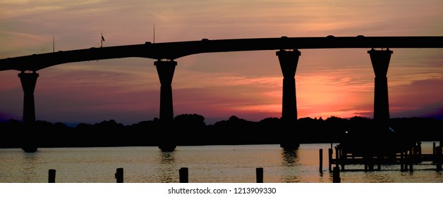 Patuxent  River And Thomas Johnson Bridge 