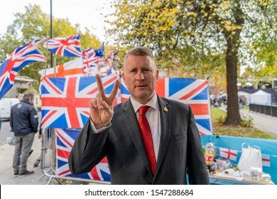 Paul Golding The Leader Of Britain First Outside The House Of Parliament, London, UK. 30/10/19