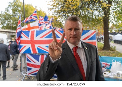 Paul Golding The Leader Of Britain First Outside The House Of Parliament, London, UK. 30/10/19