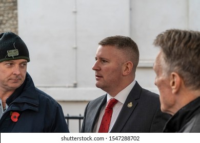 Paul Golding The Leader Of Britain First Outside The House Of Parliament, London, UK. 30/10/19