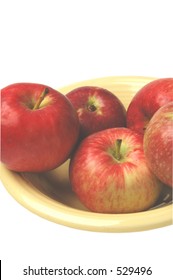 Paula Red Apples In A Bowl Isolated On White