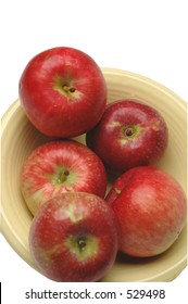 Paula Red Apples Vertical In A Bowl Isolated On White